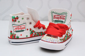 Krispy Kreme shoes- Krispy Kreme bling Converse-Girls Krispy Kreme Shoes- Krispy Kreme Converse