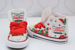 Load image into Gallery viewer, Krispy Kreme shoes- Krispy Kreme bling Converse-Girls Krispy Kreme Shoes- Krispy Kreme Converse
