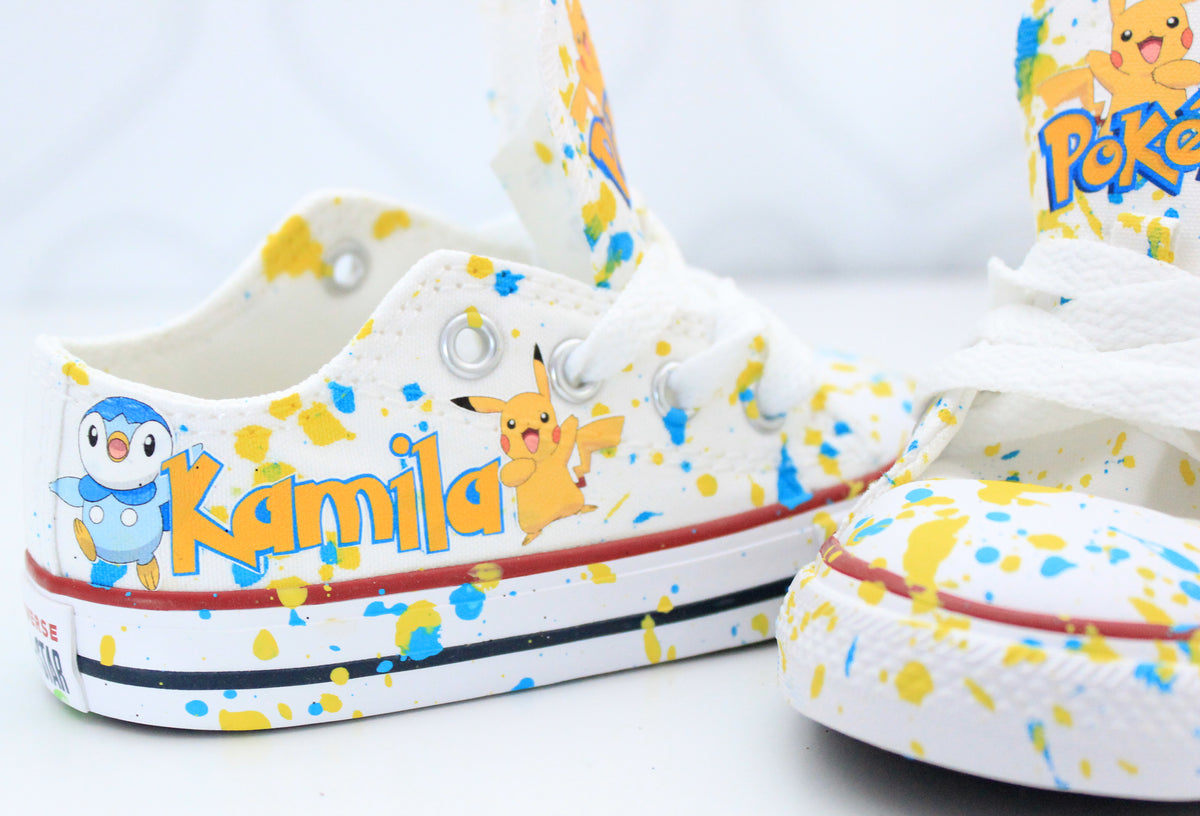 Pokemon shoes- Pokemon Converse-Boys Pokemon Shoes – Pink Toes & Hair Bows