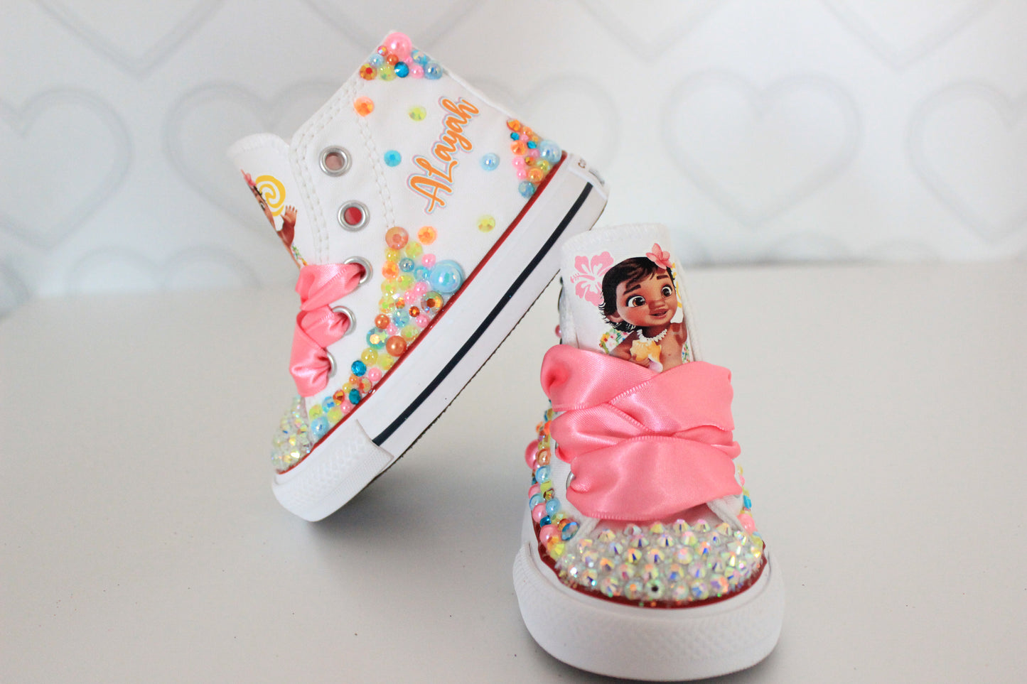 Moana shoes- Moana bling Converse-Girls Moana Shoes-Moana Converse