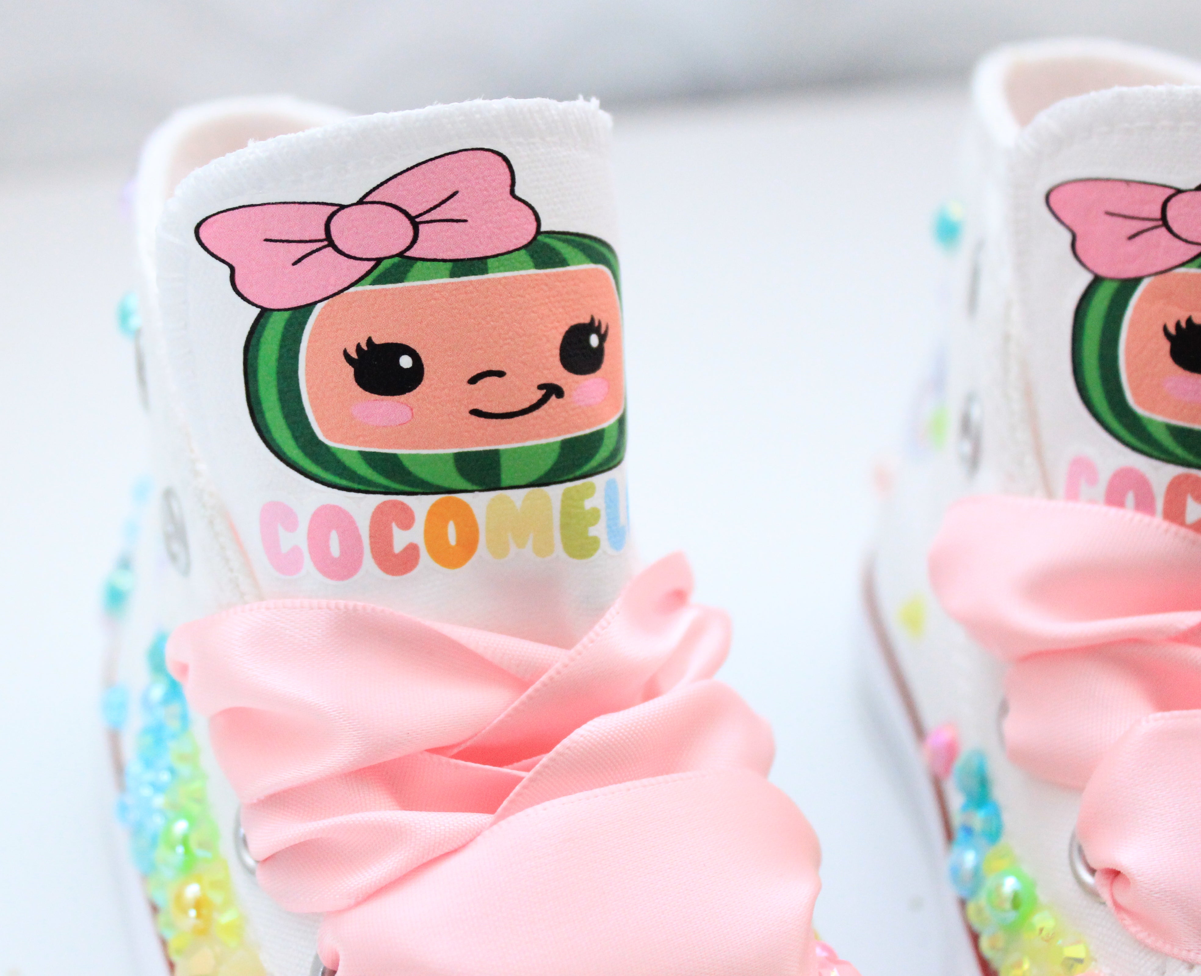 Cocomelon shoes- Cocomelon bling Converse-Girls Cocomelon Shoes-Cocomelon Converse