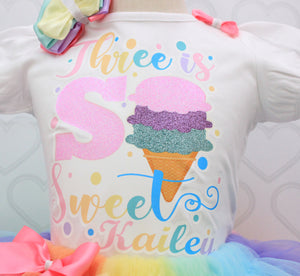 Three sweet tutu set-Three sweet outfit-Three sweet dress-Three is so sweet tutu set