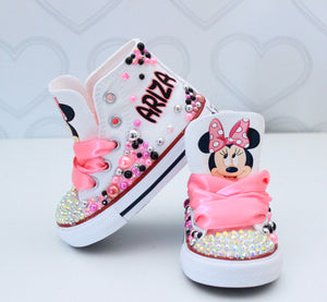 Minnie Mouse shoes- Minnie Mouse bling Converse-Girls Minnie Mouse Shoes- Minnie Mouse Converse
