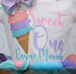 Load image into Gallery viewer, Ice Cream Tutu set-  Ice Cream outfit-Ice Cream dress-Ice Cream tutu-Sweet one tutu-sweet one outfit
