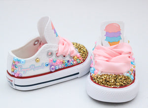 Sweet one shoes- Sweet one bling Converse-Girls Sweet one Shoes-ice cream shoes