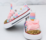 Load image into Gallery viewer, Sweet one shoes- Sweet one bling Converse-Girls Sweet one Shoes-ice cream shoes

