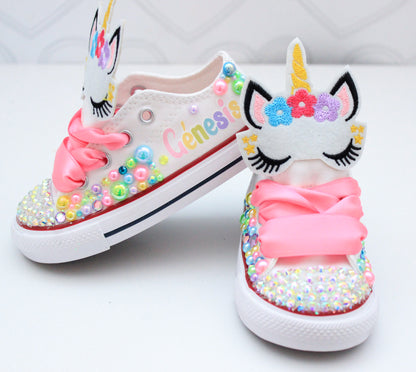 Unicorn shoes- Unicorn bling Converse-Girls Unicorn Shoes-Unicorn converse