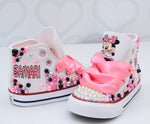 Load image into Gallery viewer, Minnie Mouse shoes- Minnie Mouse bling Converse-Girls Minnie Mouse Shoes- Minnie Mouse Converse
