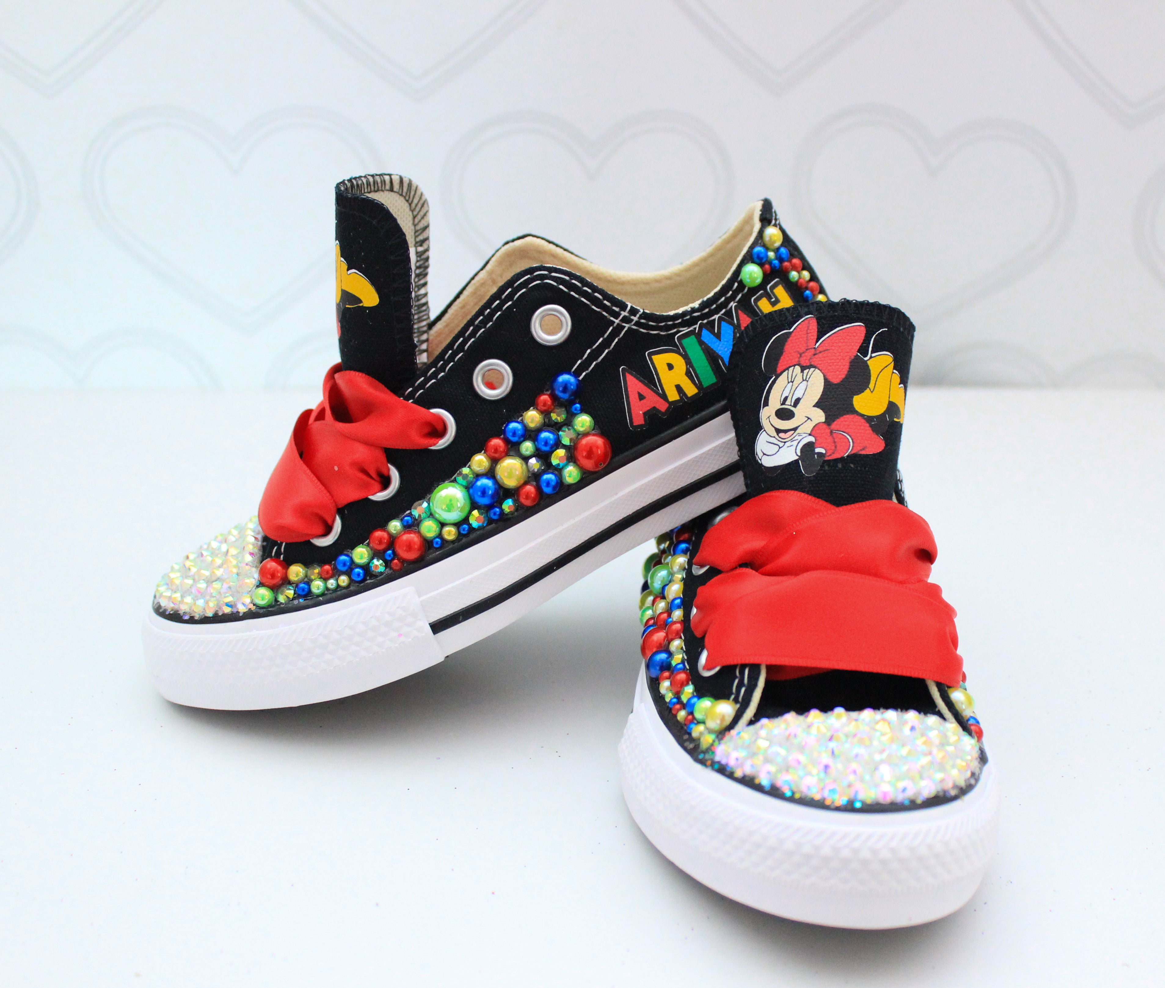 Minnie shoes- Minnie bling Converse-Girls Minnie Shoes