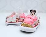 Load image into Gallery viewer, Minnie Mouse safari shoes- Minnie Mouse safari  bling Converse-Girls Minnie Mouse safari Shoes- Minnie Mouse safari Converse
