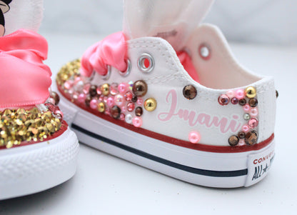 Minnie Mouse safari shoes- Minnie Mouse safari  bling Converse-Girls Minnie Mouse safari Shoes- Minnie Mouse safari Converse