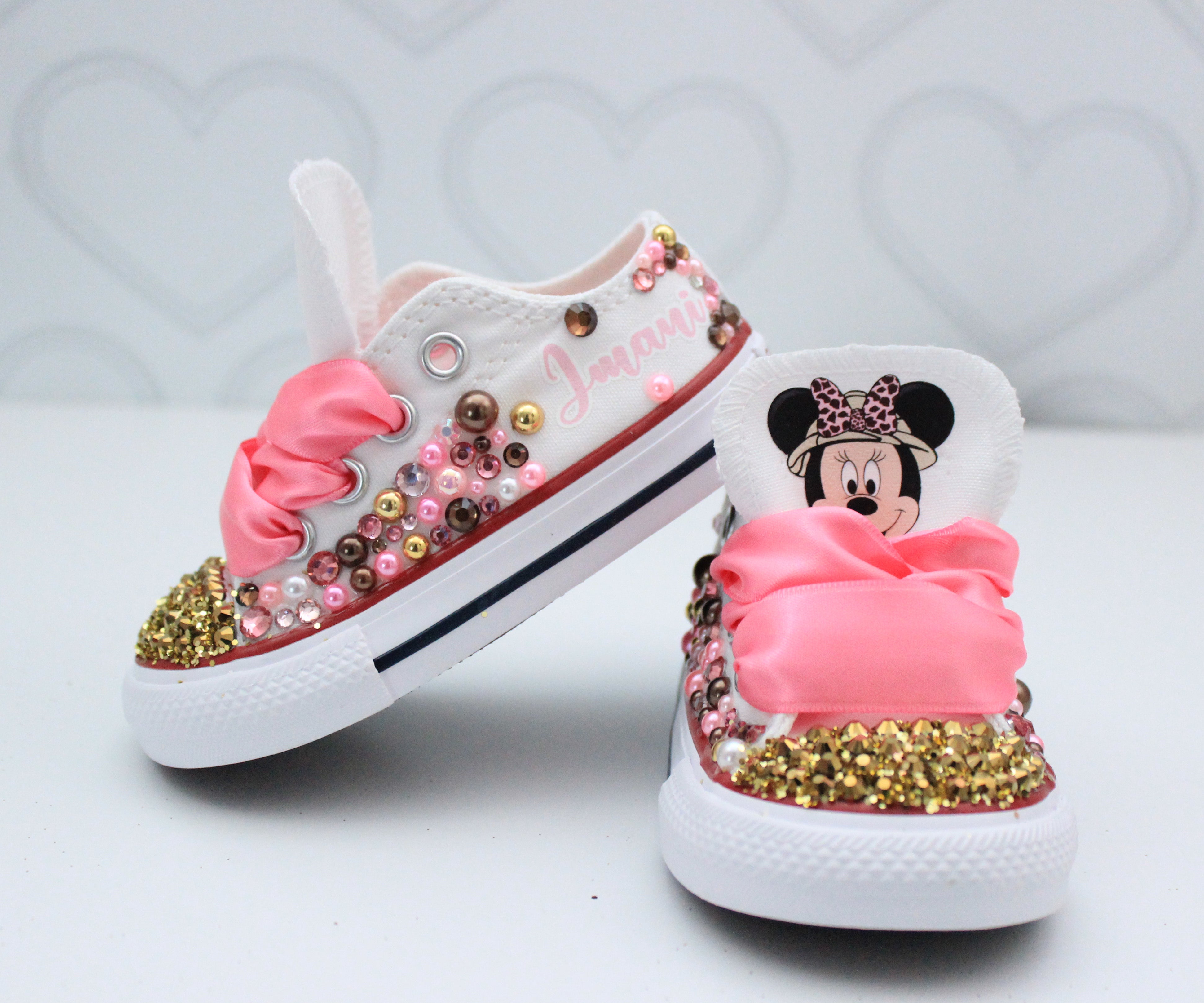 Minnie Mouse safari shoes- Minnie Mouse safari  bling Converse-Girls Minnie Mouse safari Shoes- Minnie Mouse safari Converse