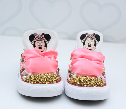 Minnie Mouse safari shoes- Minnie Mouse safari  bling Converse-Girls Minnie Mouse safari Shoes- Minnie Mouse safari Converse