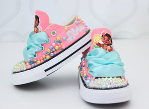Moana shoes- Moana bling Converse-Girls Moana Shoes-Moana converse