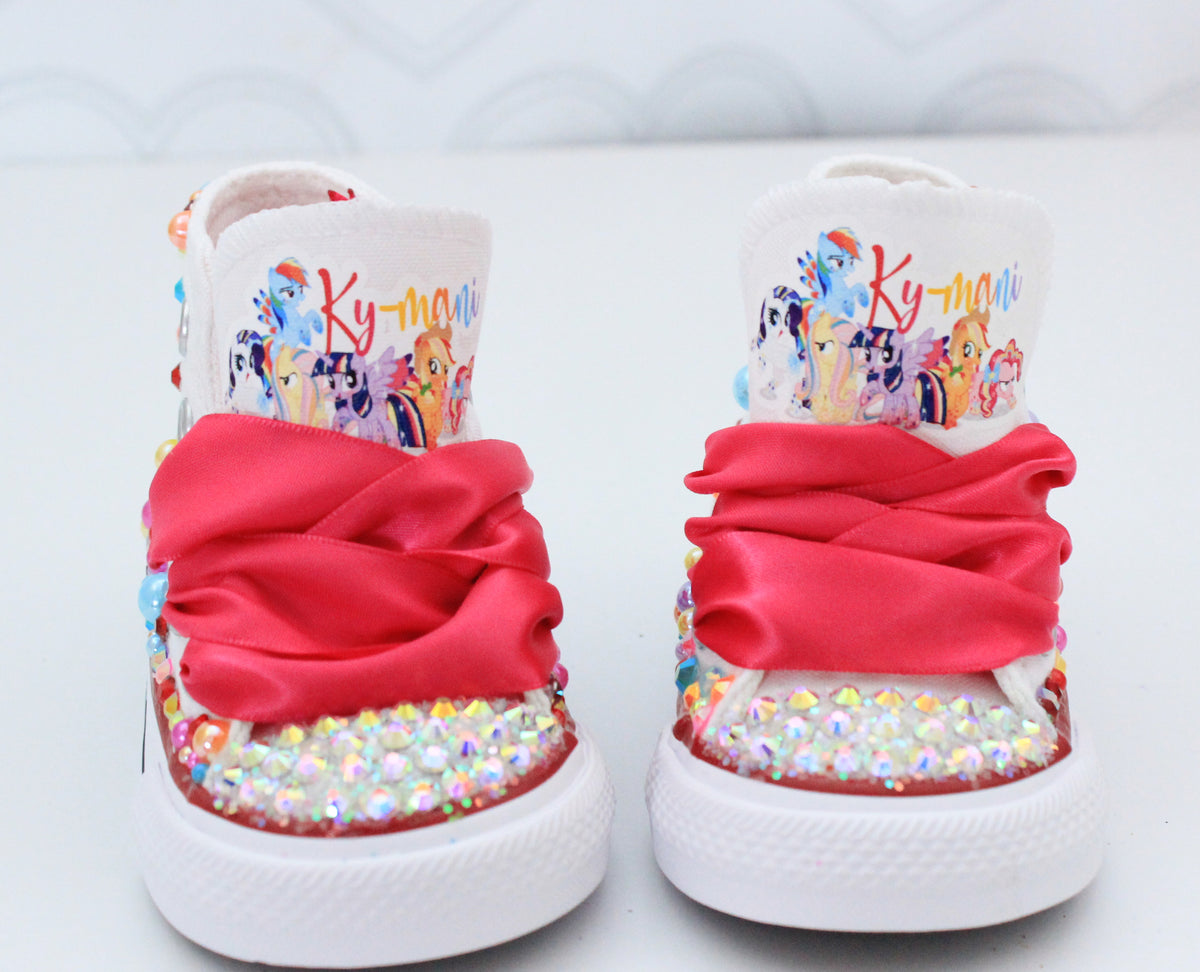 My little pony shoes- My little pony bling Converse-Girls My little po ...