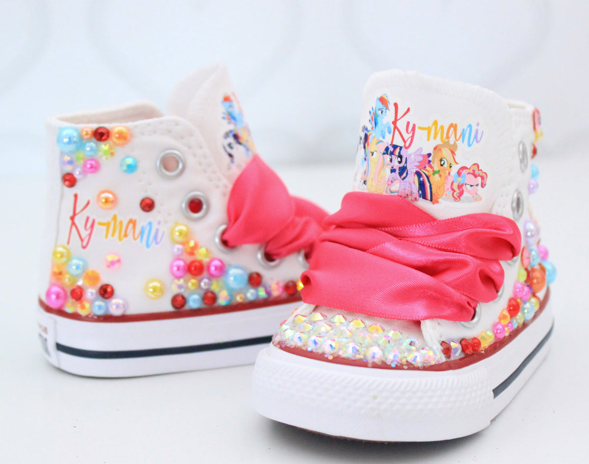 My little pony shoes- My little pony bling Converse-Girls My little po ...