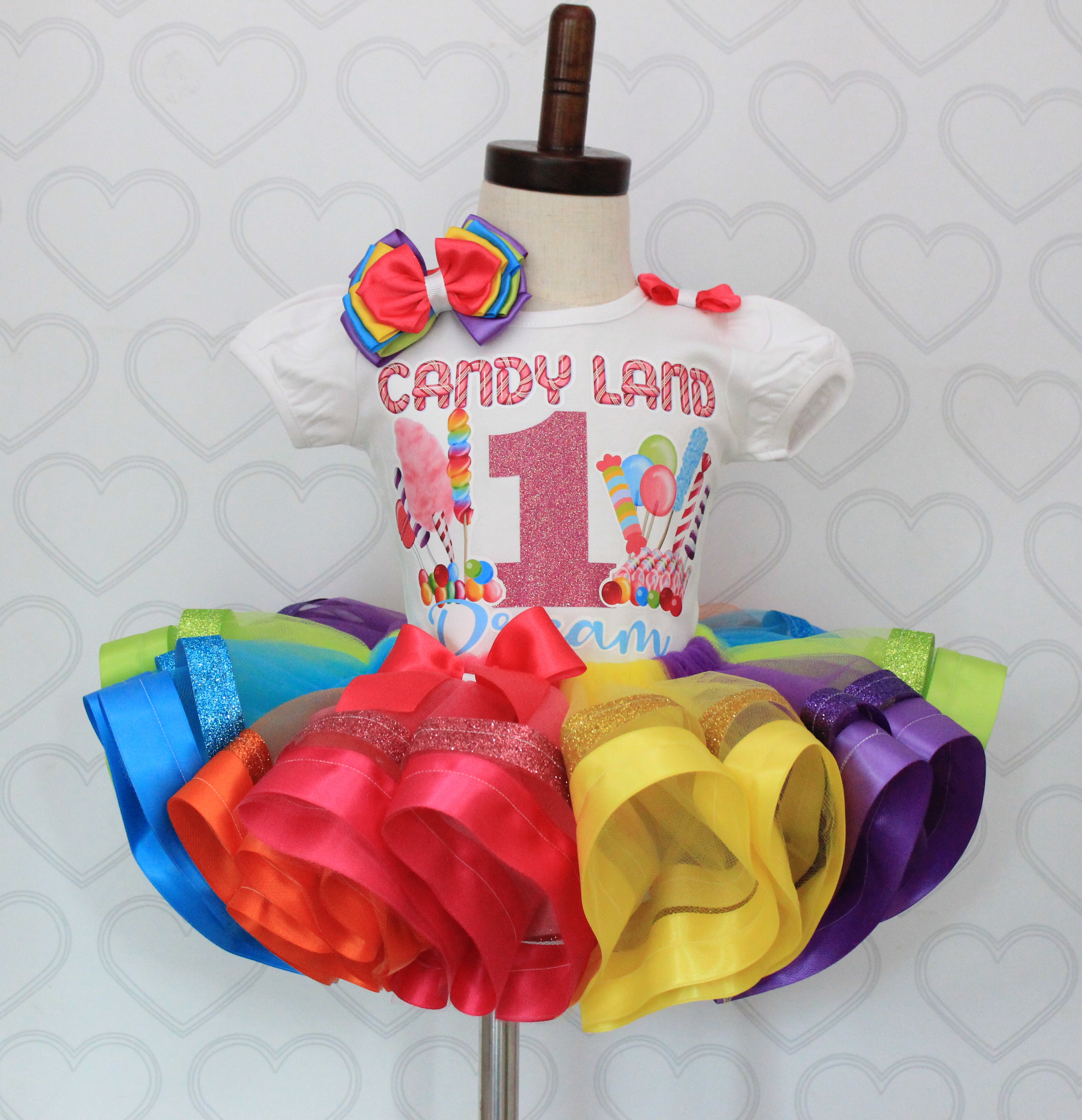Candy Land tutu set-Candy land outfit-Candy land dress-candy land birthday