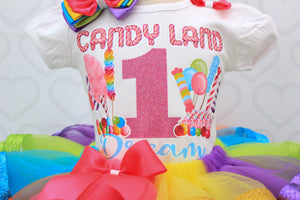 Candy Land tutu set-Candy land outfit-Candy land dress-candy land birthday