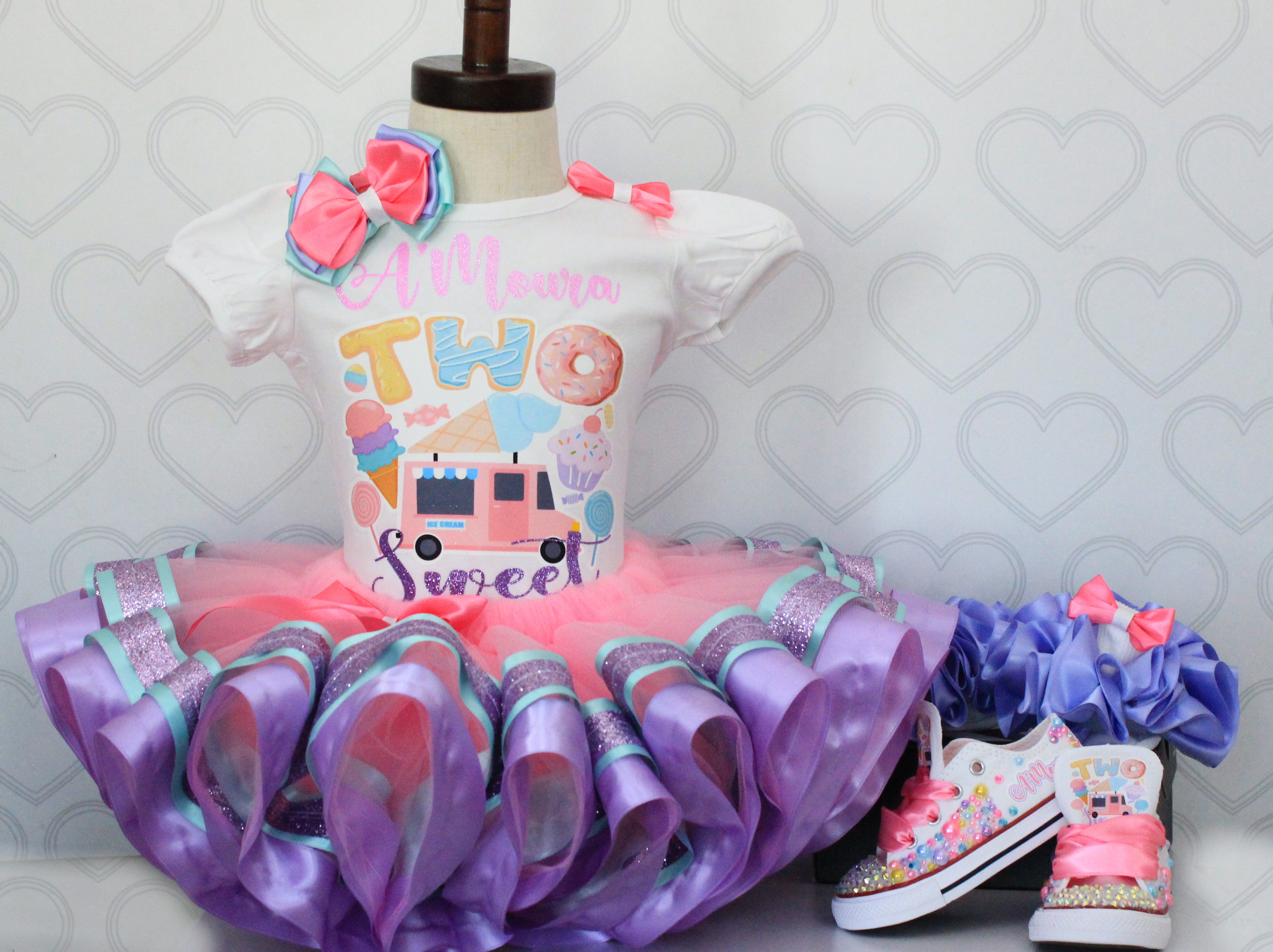 Sweet one shoes- Sweet one bling Converse-Girls Sweet one Shoes-ice cream shoes-Two sweet shoes