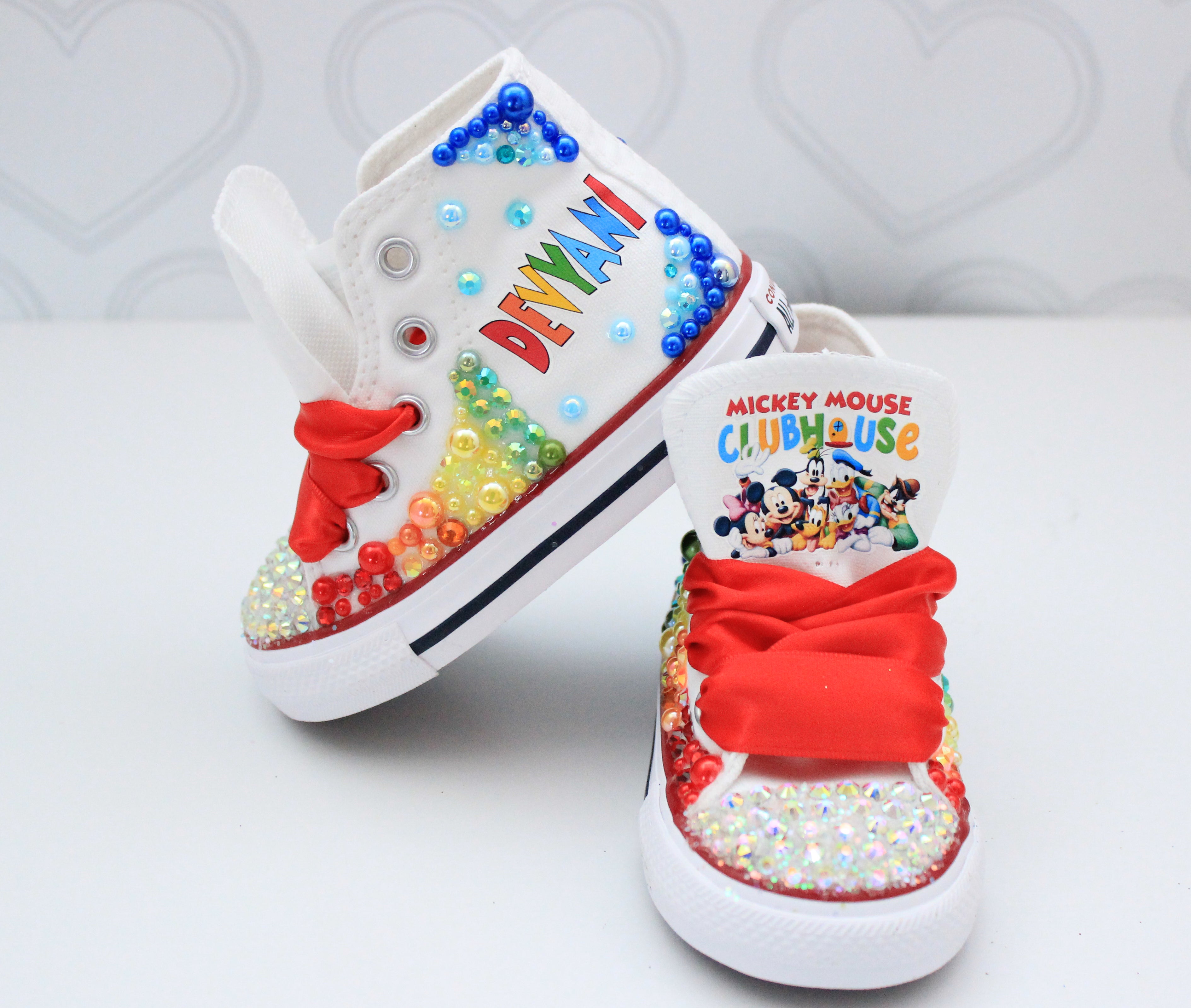 Mickey mouse clubhouse shoes- Mickey mouse clubhouse bling Converse-Girls Mickey mouse clubhouse Shoes-Mickey mouse clubhouse Converse