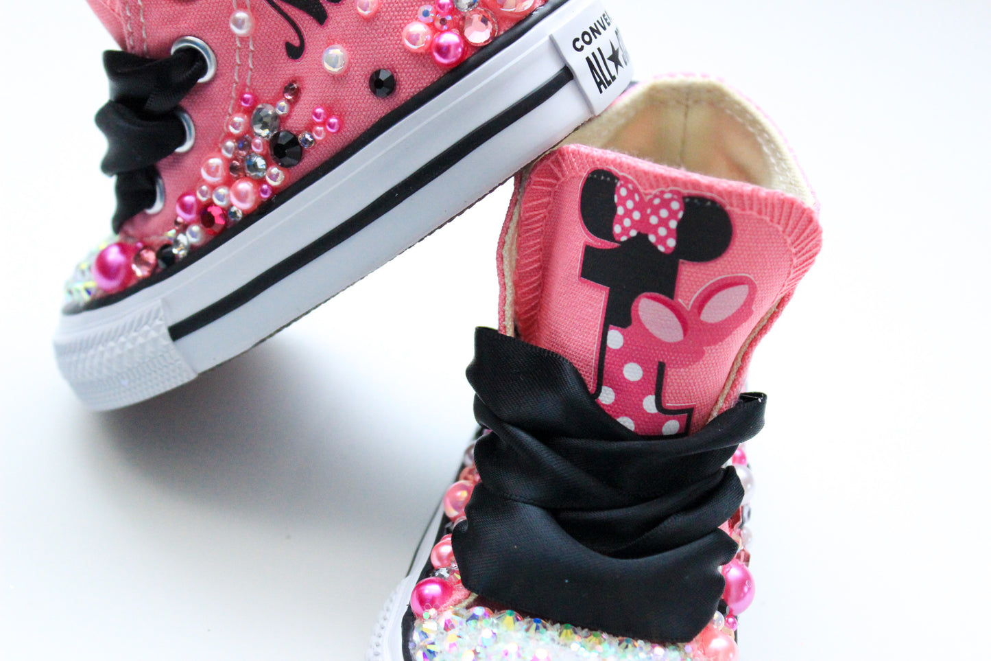 Minnie Mouse shoes- Minnie Mouse bling Converse-Girls Minnie Mouse Shoes- Minnie Mouse Converse