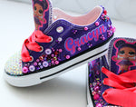 Load image into Gallery viewer, Purple queen lol doll shoes- Purple queen lol doll bling Converse-Girls Purple queen lol doll Shoes-Purple queen lol doll Converse
