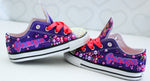 Load image into Gallery viewer, Purple queen lol doll shoes- Purple queen lol doll bling Converse-Girls Purple queen lol doll Shoes-Purple queen lol doll Converse

