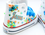 Load image into Gallery viewer, Moana shoes- Moana bling Converse-Girls Moana Shoes-Moana Converse
