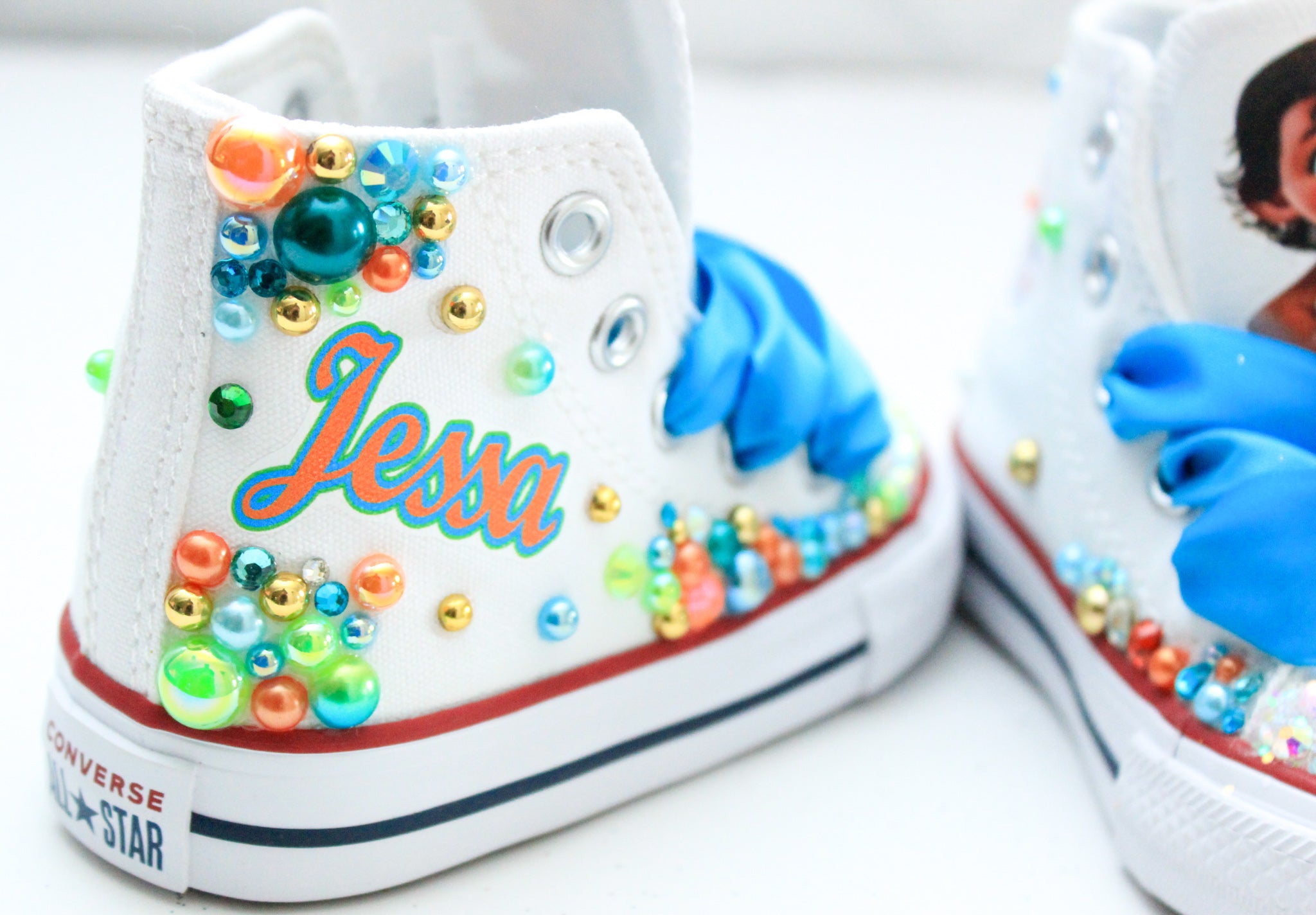 Moana shoes- Moana bling Converse-Girls Moana Shoes-Moana Converse