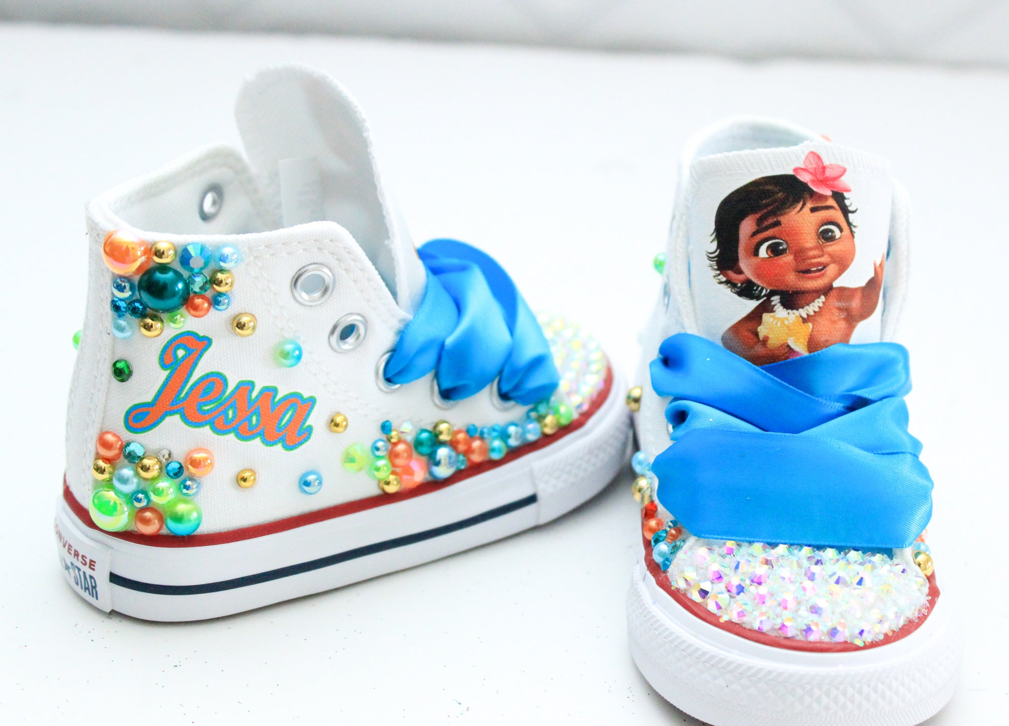 Moana shoes- Moana bling Converse-Girls Moana Shoes-Moana Converse