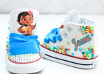 Load image into Gallery viewer, Moana shoes- Moana bling Converse-Girls Moana Shoes-Moana Converse
