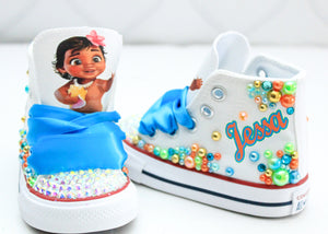 Moana shoes- Moana bling Converse-Girls Moana Shoes-Moana Converse