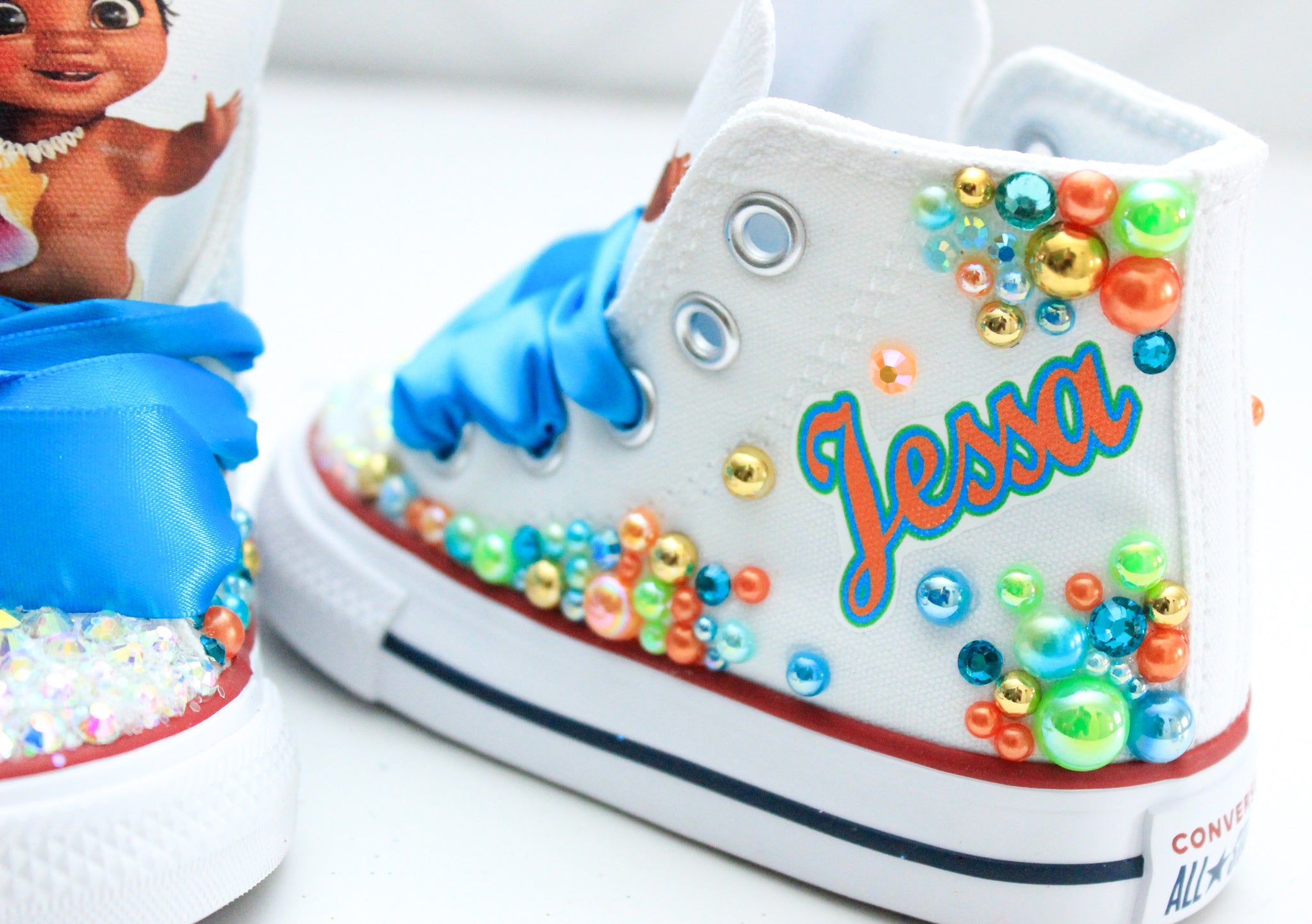 Moana shoes- Moana bling Converse-Girls Moana Shoes-Moana Converse