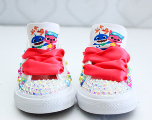 Baby shark shoes- Baby shark bling Converse-Girls Baby shark Shoes