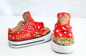 Minnie shoes- Minnie bling Converse-Girls Minnie Shoes-minnie converse