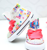 Load image into Gallery viewer, Troll shoes- Troll bling Converse-Girls Troll Shoes- Troll Converse
