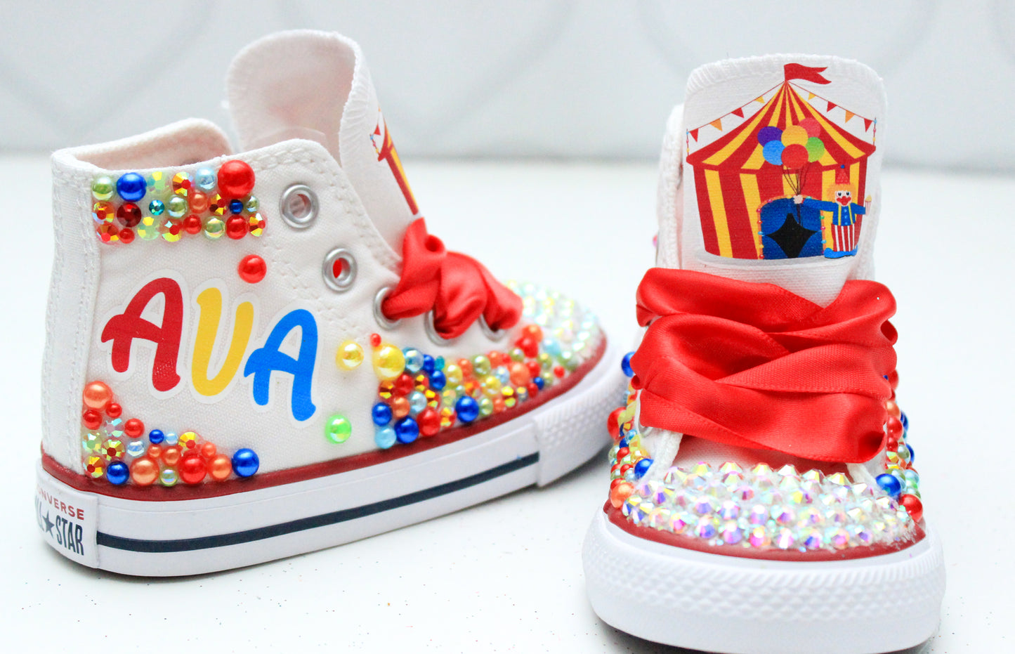 Circus shoes- Circus  bling Converse-Girls Circus  Shoes- Circus  Converse