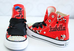 Load image into Gallery viewer, Miraculous ladybug shoes- Miraculous ladybug bling Converse-Girls Miraculous ladybug Shoes-Miraculous ladybug Converse
