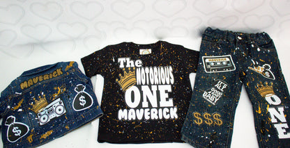 Notorious BIG outfit - Notorious BIG Denim Set-Boys Notorious BIG denim set- Notorious BIG Birthday outfit