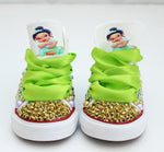 Load image into Gallery viewer, Princess Tiana shoes- Princess Tiana bling Converse-Girls Princess Tiana Shoes-Princess Tiana Converse
