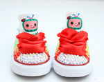 Load image into Gallery viewer, Cocomelon shoes- Cocomelon bling Converse-Girls Cocomelon Shoes-Cocomelon Converse
