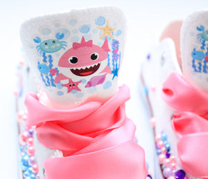 Baby shark shoes- Baby shark bling Converse-Girls Baby shark Shoes-