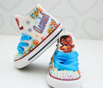 Load image into Gallery viewer, Moana shoes- Moana bling Converse-Girls Moana Shoes-Moana Converse
