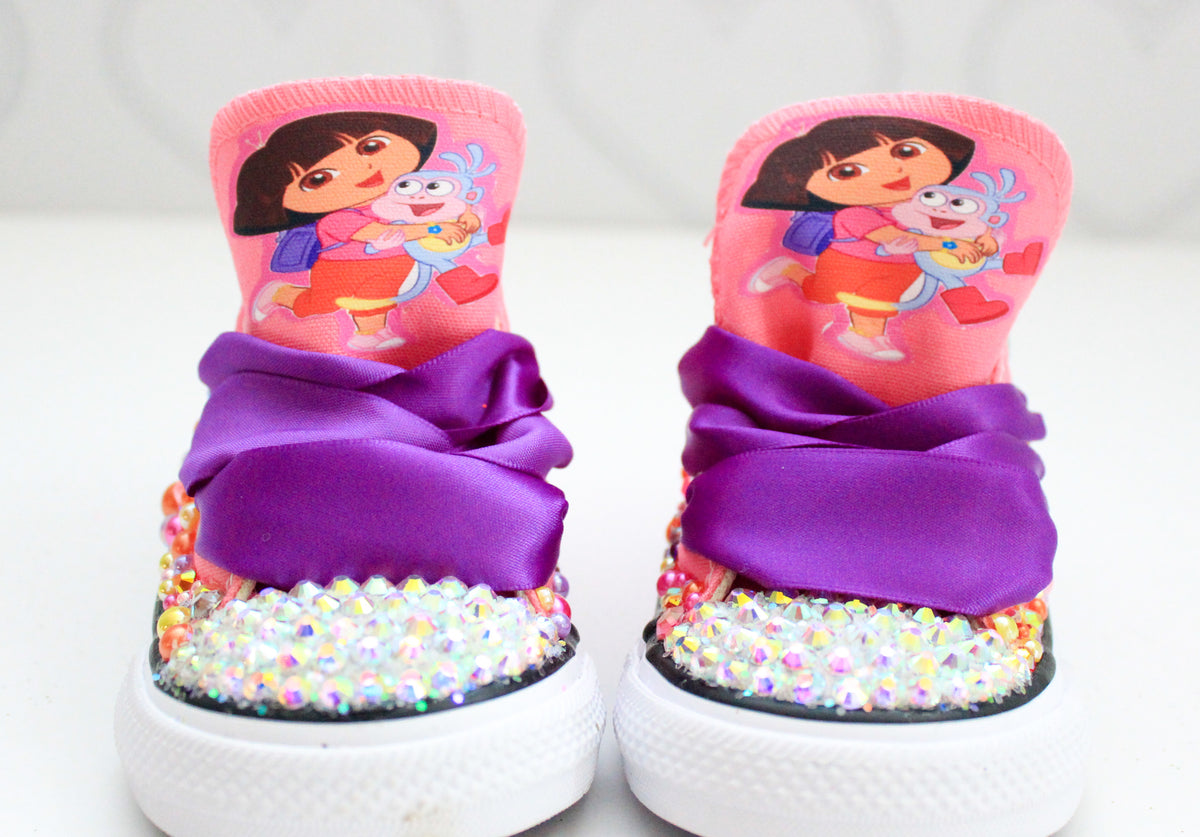Dora the explorer shoes- Dora the explorer bling Converse-Girls Dora t ...