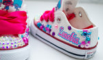 Load image into Gallery viewer, Troll shoes- Troll bling Converse-Girls Troll  Shoes-Poppy troll converse
