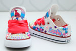 Load image into Gallery viewer, Troll shoes- Troll bling Converse-Girls Troll  Shoes-Poppy troll converse
