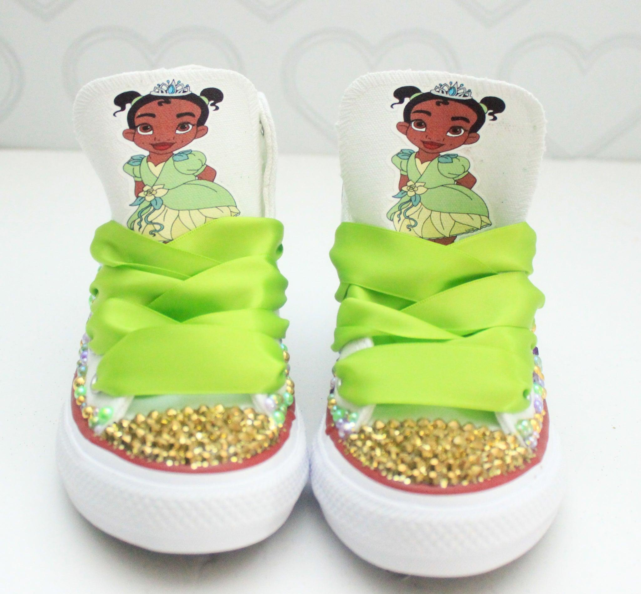 Princess Tiana shoes- Princess Tiana bling Converse-Girls Princess Tiana Shoes