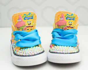 Spongebob shoes- Spongebob bling Converse-Girls Spongebob Shoes-Spongebob converse