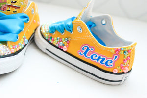 Spongebob shoes- Spongebob bling Converse-Girls Spongebob Shoes-Spongebob converse