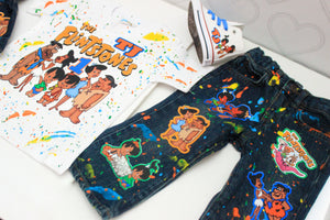 The Flintstones boys outfit -The Flintstones Denim Set-Boys The Flintstones denim set- The Flintstones Birthday outfit
